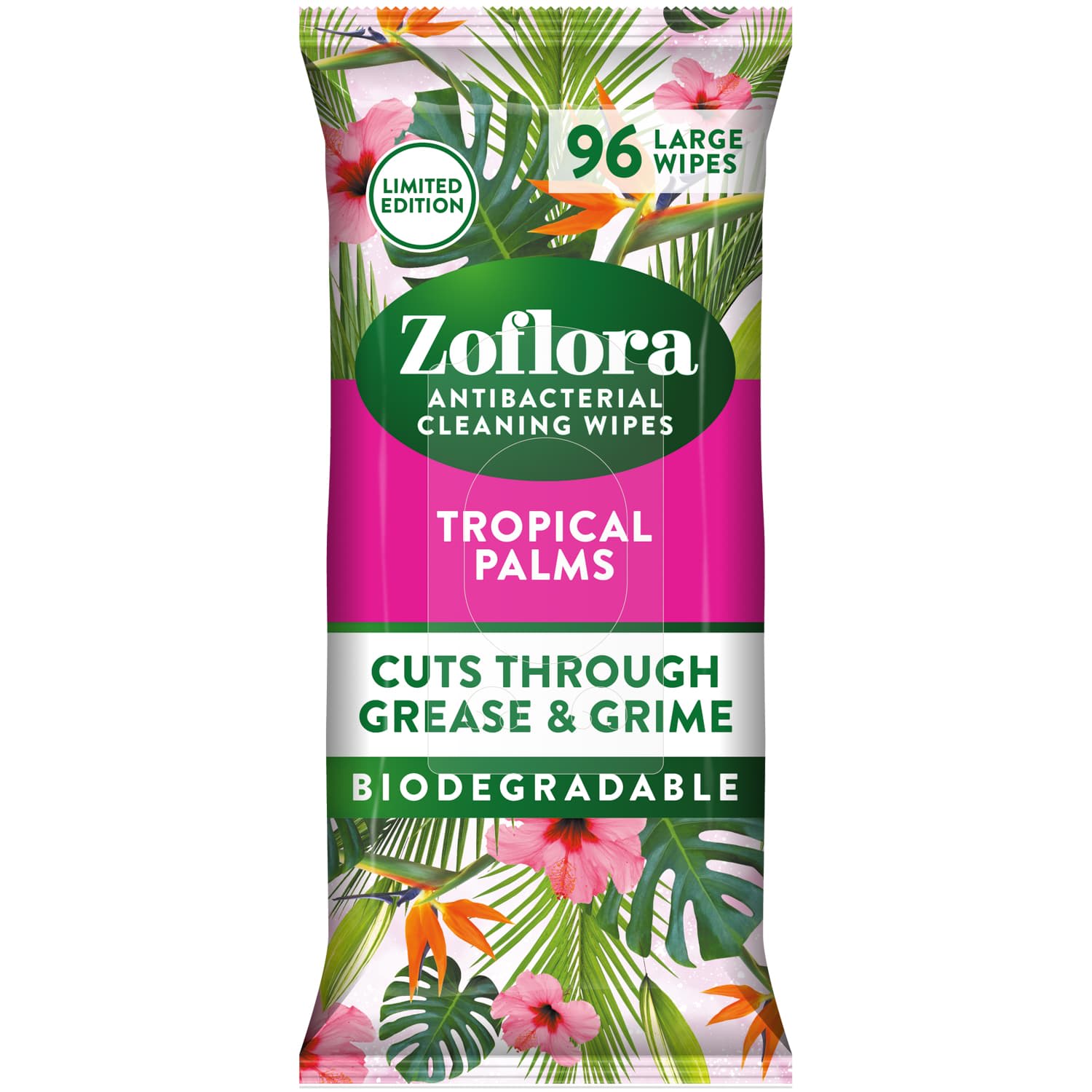 Zoflora Anti-Bacterial Cleaning Wipes 96pk - Tropical Palms 1 Zoflora Anti-Bacterial Cleaning Wipes 96pk - Tropical Palms